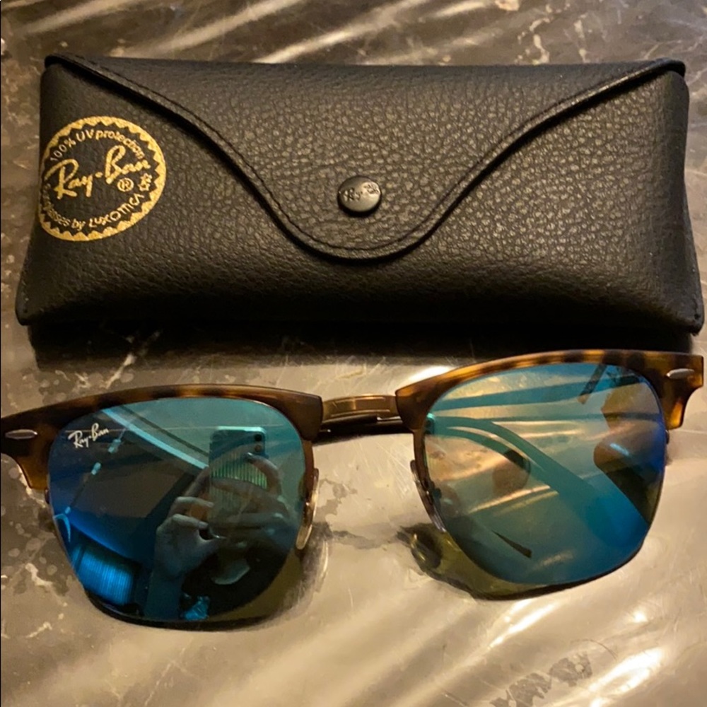 Ray Ban Clubmaster Light Ray Blue Flash Lense